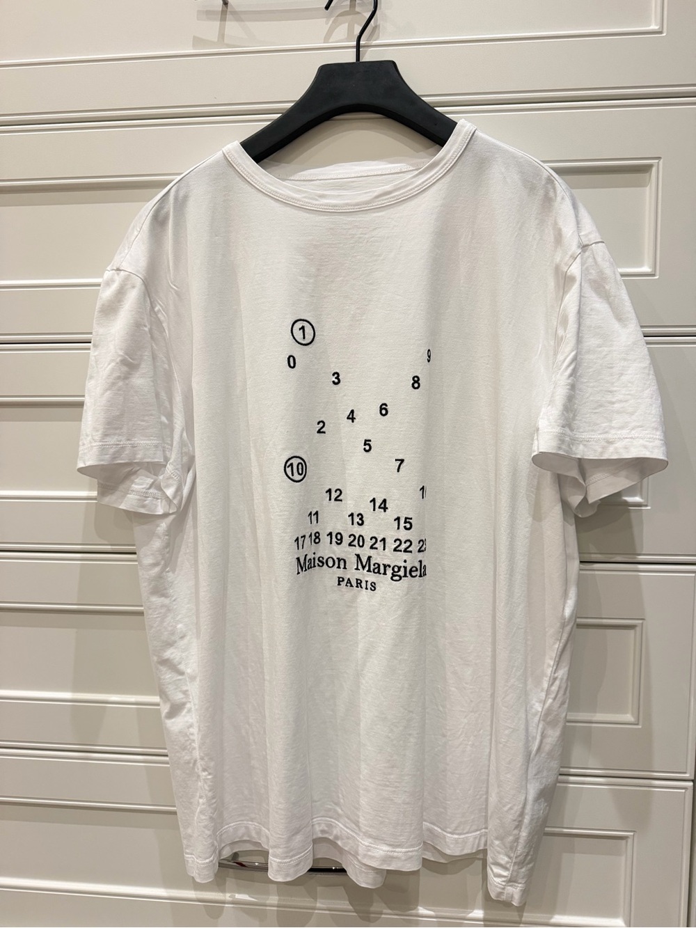 Authentic Maison Martin Margiela White T-Shirt with Black Numeric Logo
